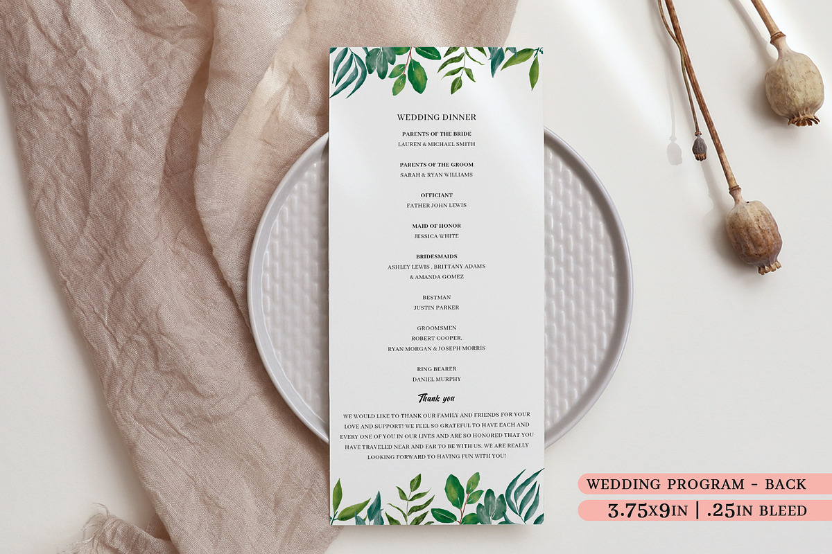 Greenery wedding Invitation Suite, an Invitation Template by Beyond Muse (Photo 8 of 10)