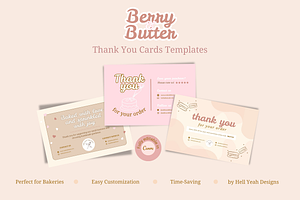 Bakery Thank You Cards Templates, a Card Template by Hell Yeah Designs