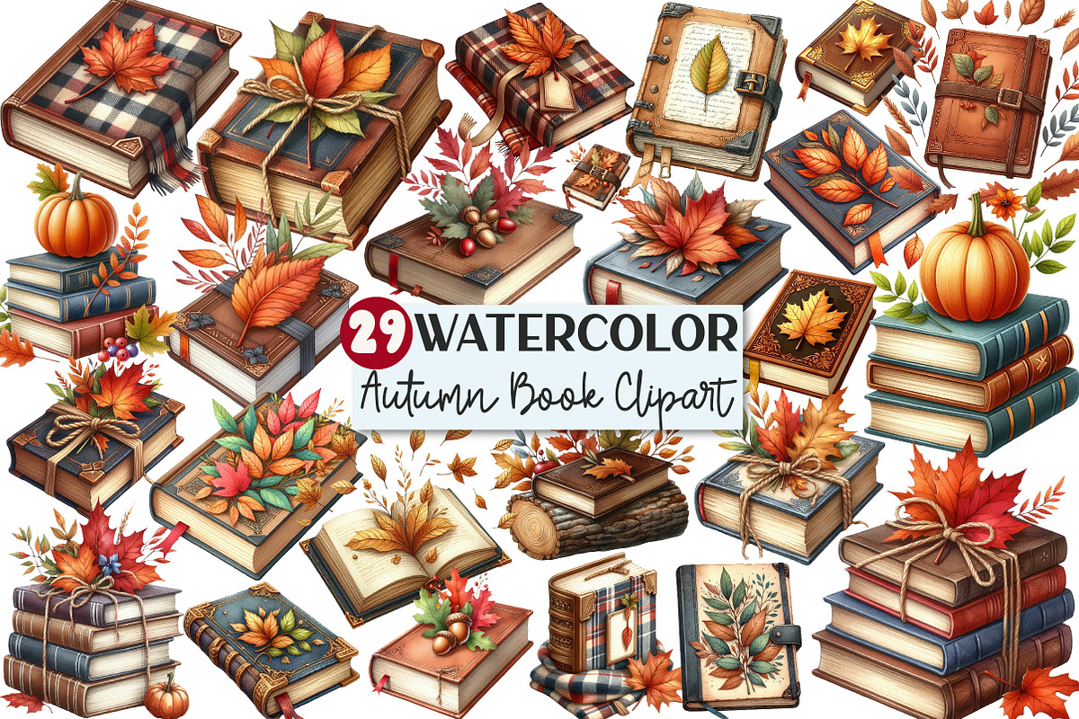 Autumn Book Fall Clipart, an Illustration by Rose Art (Photo 1 of 7)
