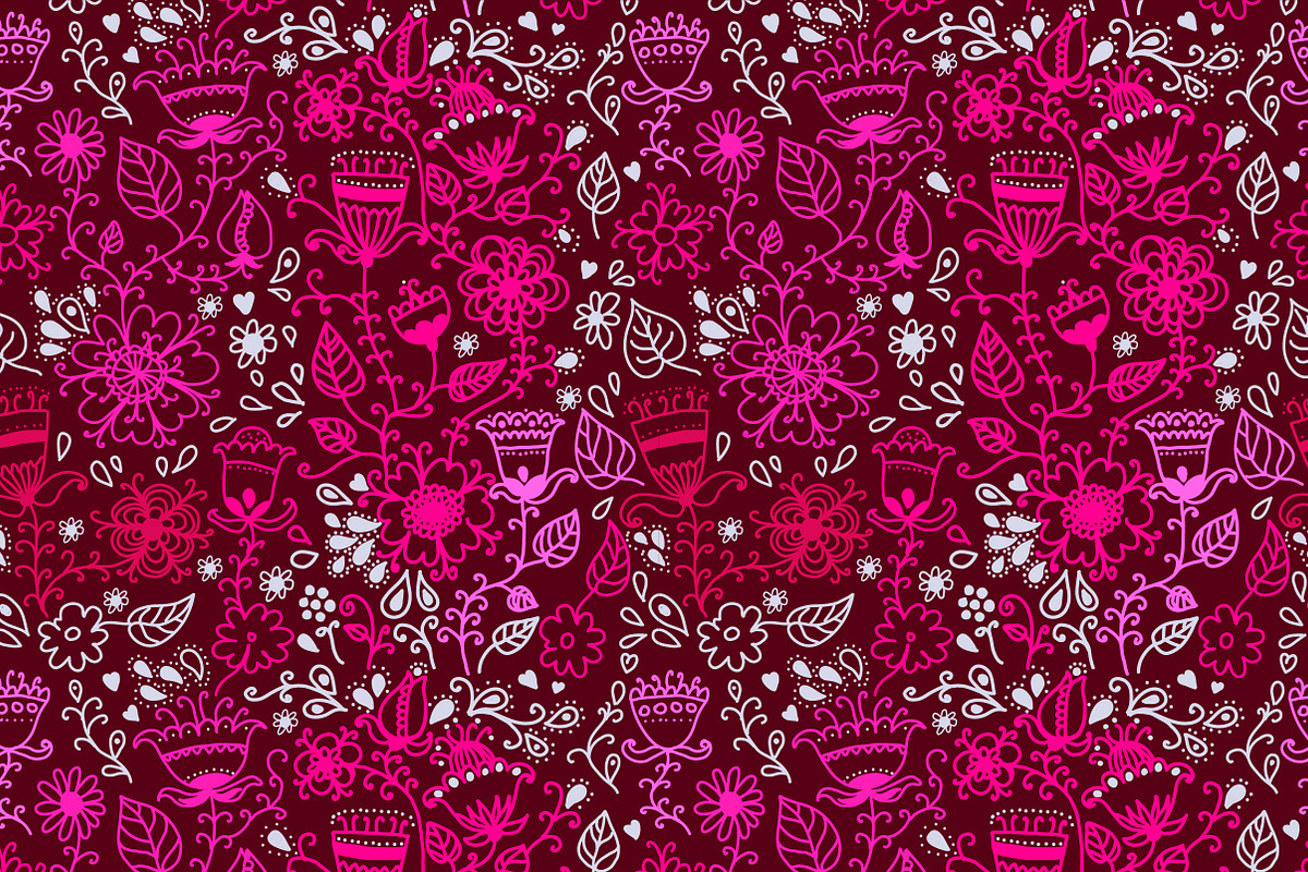 Set of 18 romantic seamless patterns preview 5