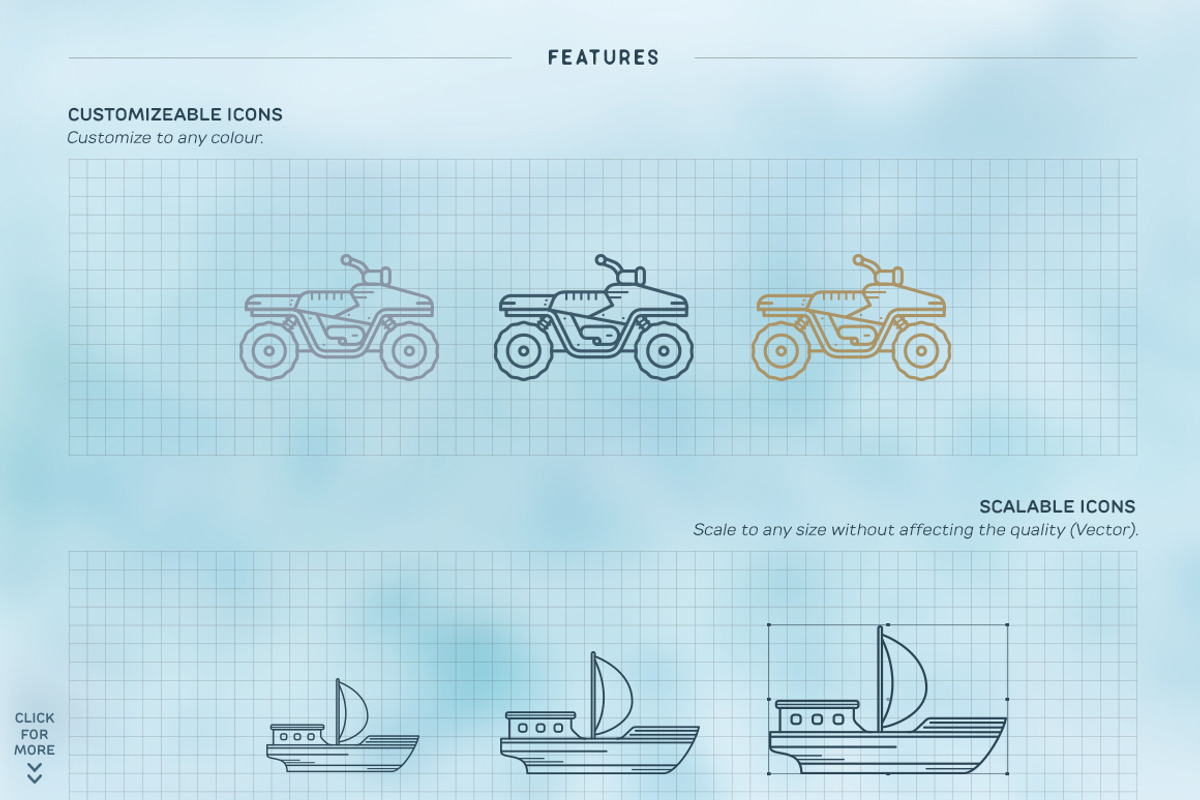 Explore the Sea Icon Set, an Outline Icon by Wandery Supply (Photo 3 of 6)