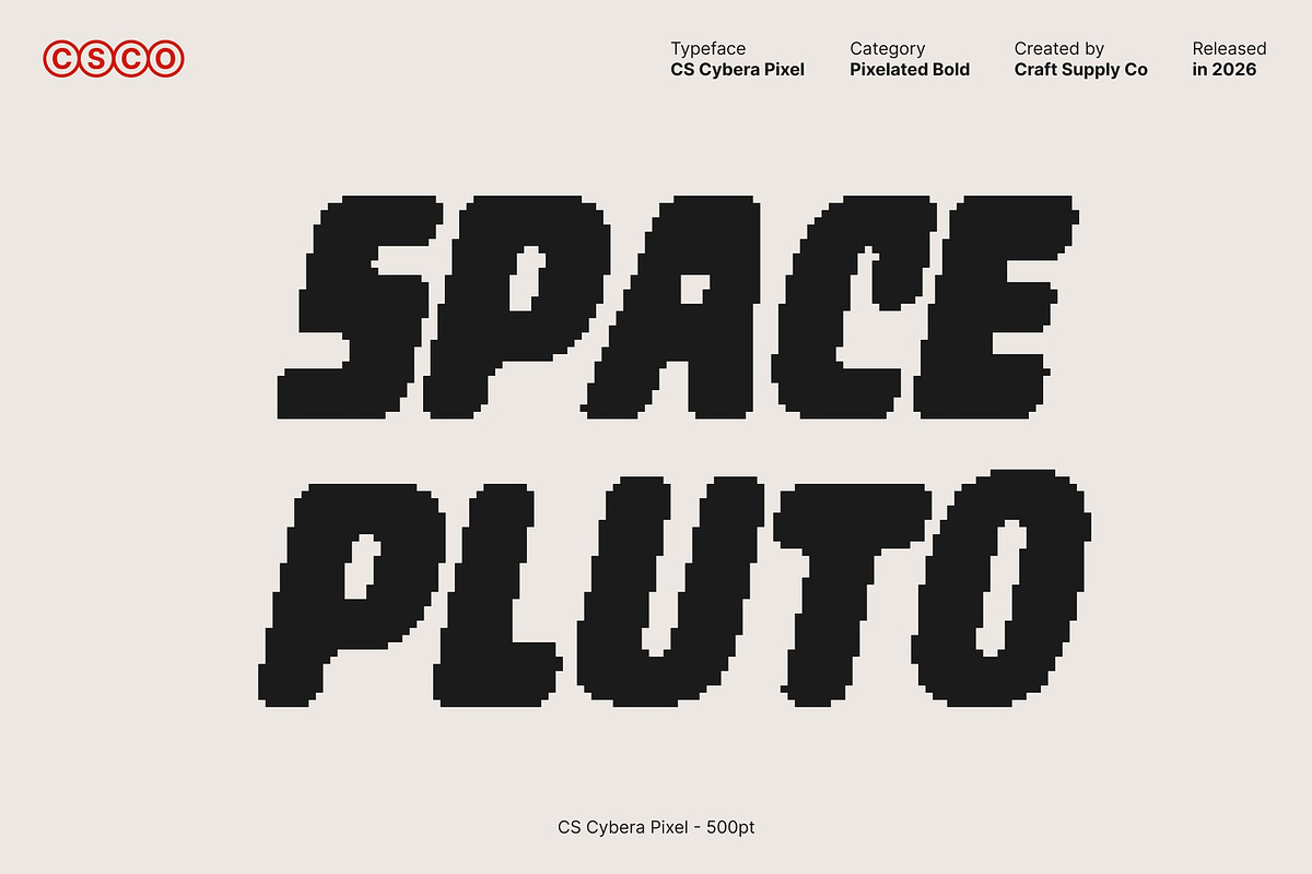 CS Cybera Pixel, a Sans Serif Font by Craft Supply Co. (Photo 2 of 8)