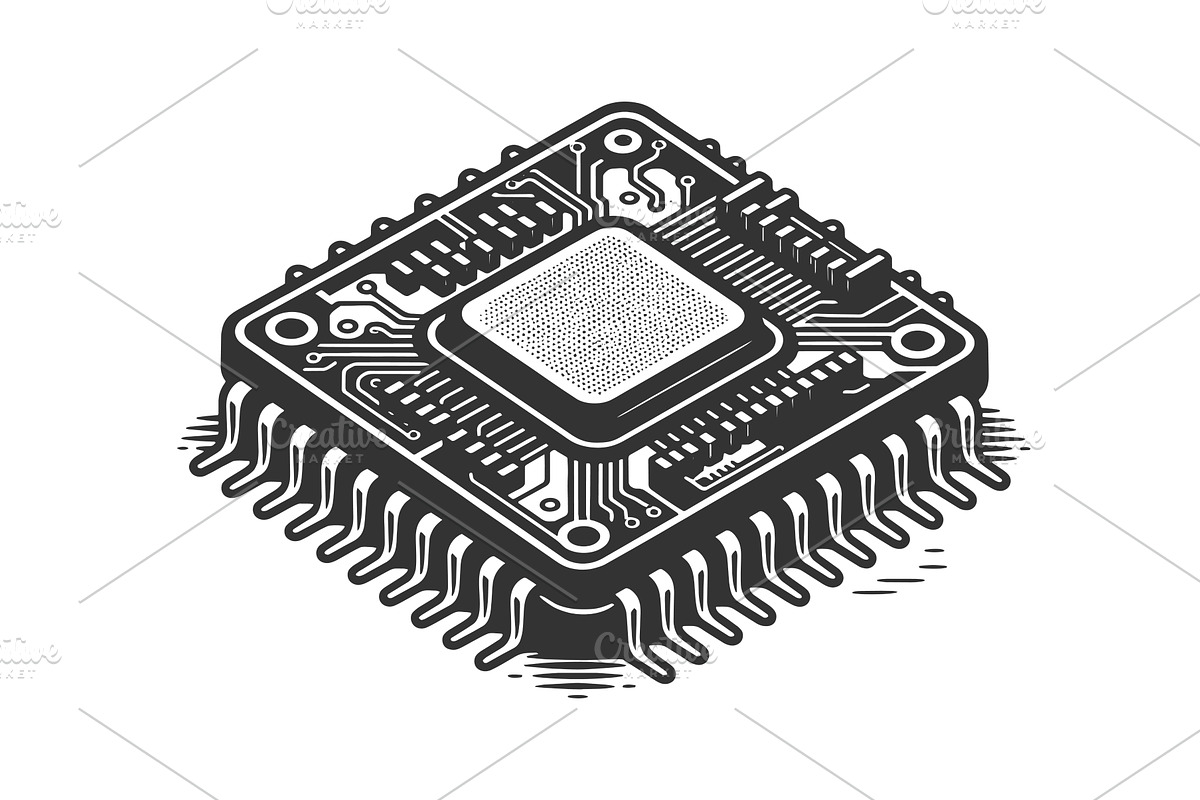 Microchip Processor Technology, a Technology Illustration by AlexArt