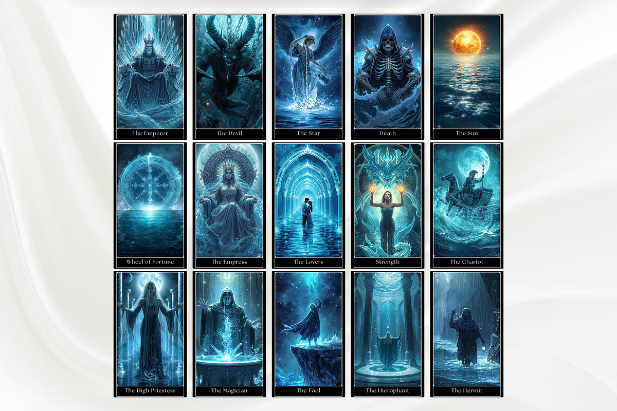 Blue Dream Tarot Cards Deck, an Object Illustration by Mugio (Photo 2 of 6)
