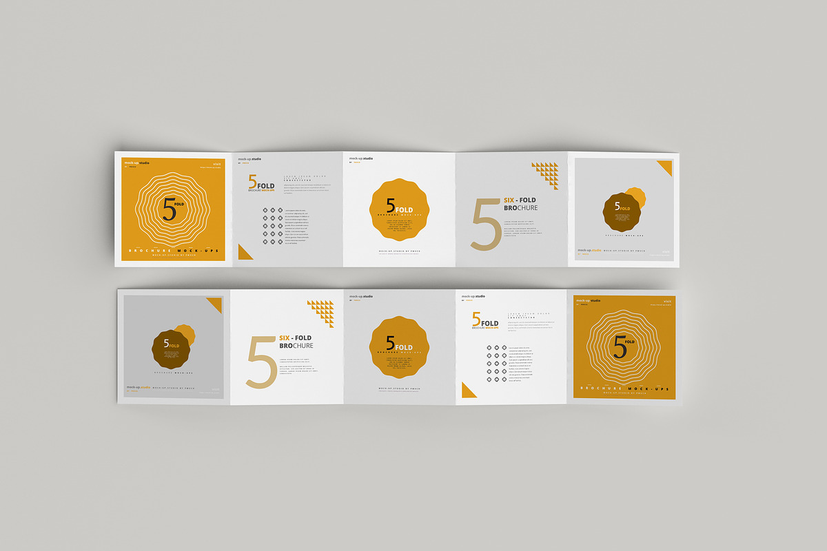 5-Fold Square Brochure Mockups, a Mockup by pmvch (Photo 3 of 8)