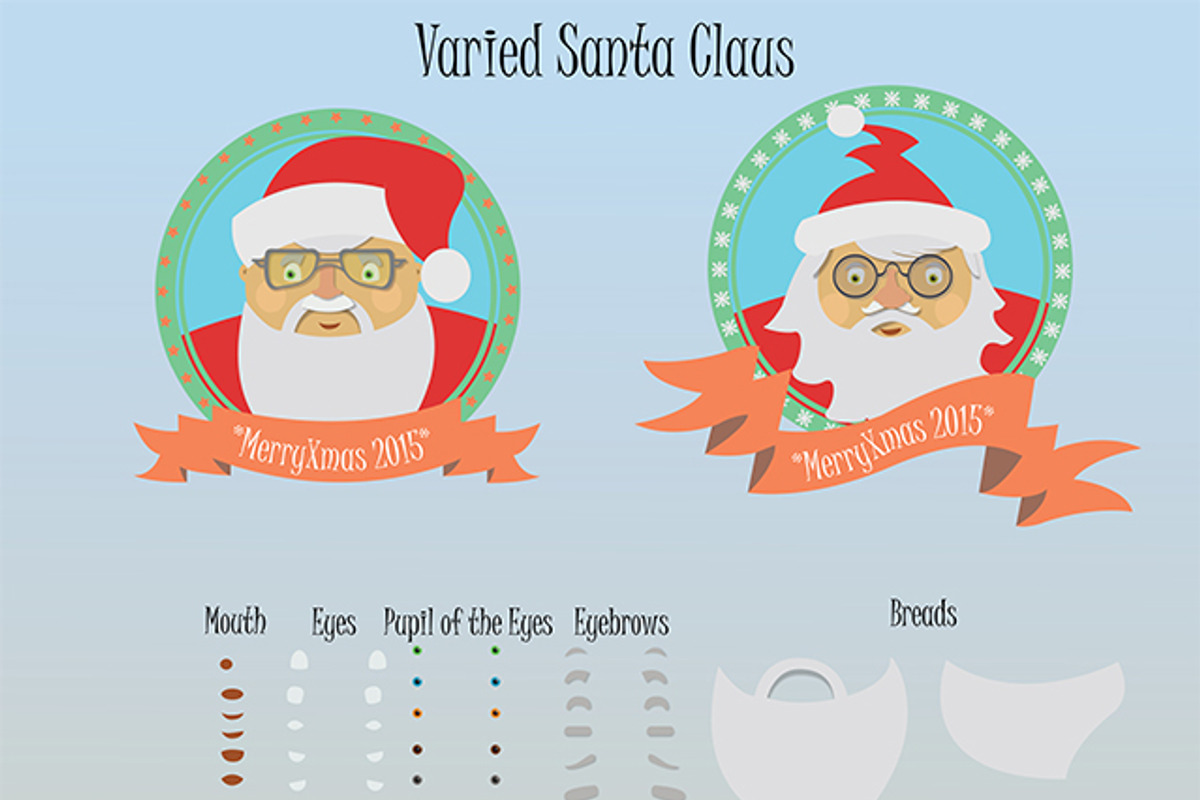 Varied Santa Claus- 56 elements, an Illustration by maxsokal (Photo 1 of 3)