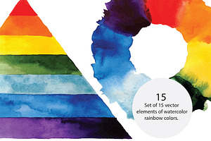 Watercolor rainbow colors, vector
