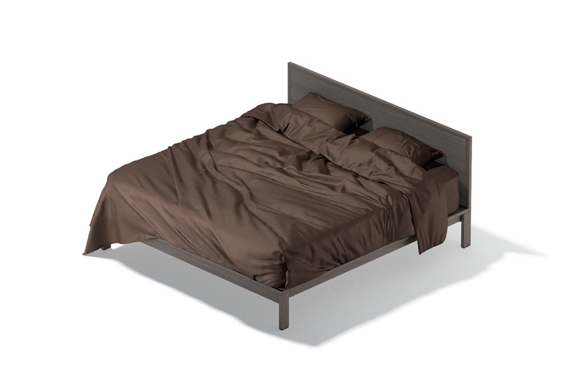 Brown Wooden Double Bed 3D Model, an Object 3D Model by rebrandy (Photo 1 of 10)
