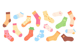 Cartoon socks. Cotton wool sock with, an Object Illustration by LadadikArt