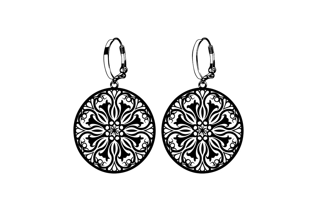 Round Filigree Earrings SVG Set, a Graphic by Creativeshirt (Photo 11 of 13)
