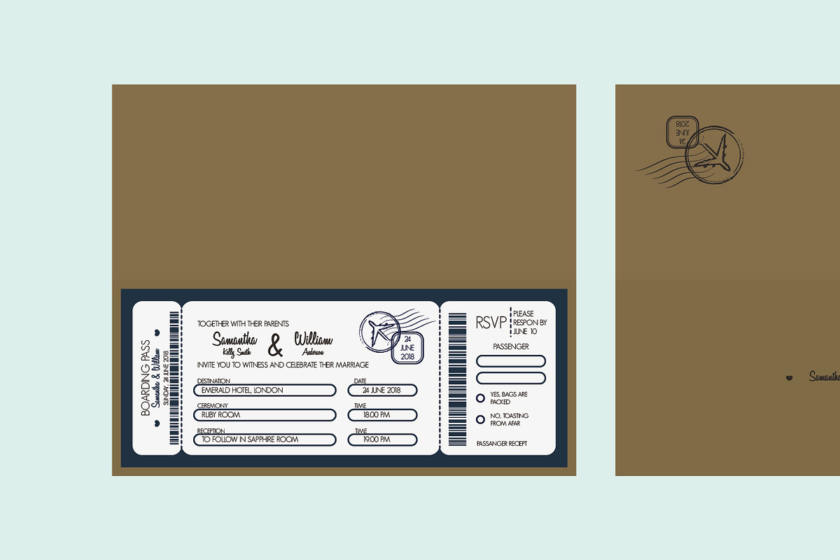 Wedding Invitation Boarding Pass, an Invitation Template by Lyllopop (Photo 3 of 3)