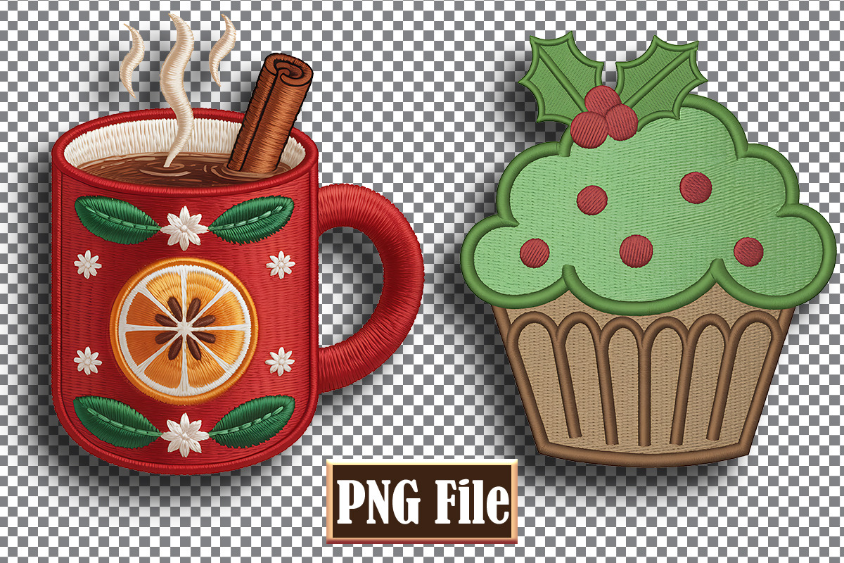 Christmas Embroidery Clipart Bundle, a Seasonal Illustration by protabsorkar11 (Photo 6 of 10)