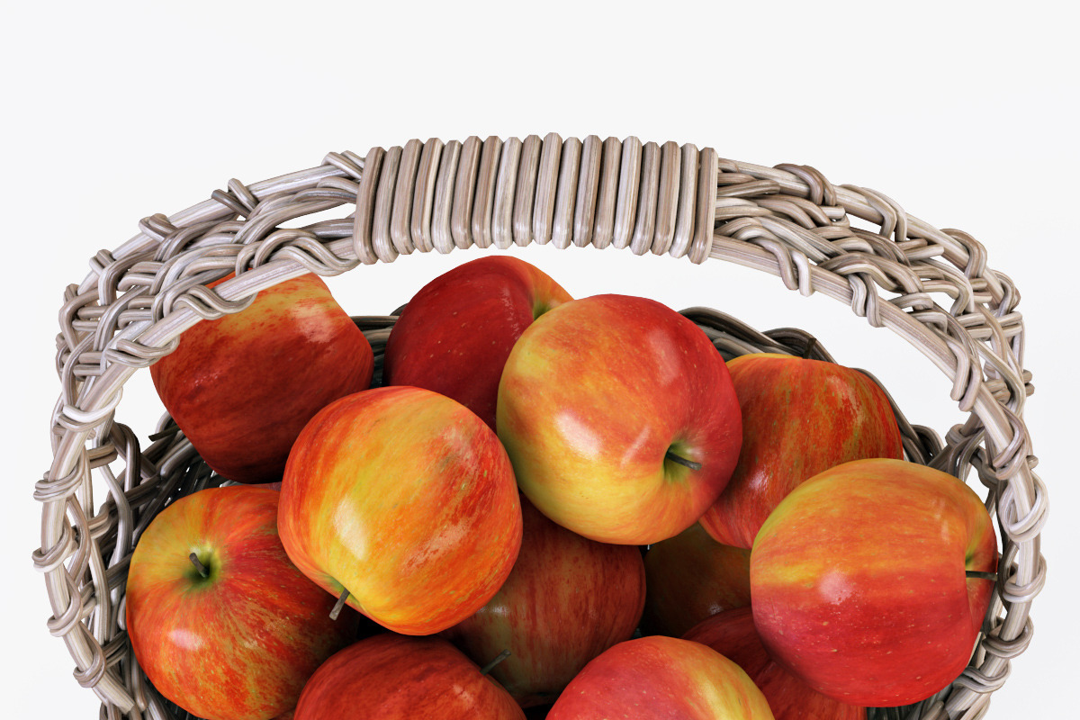 Wicker Basket 04 Gray with Apples, a Food & Drink 3D Model by Markelos (Photo 8 of 31)