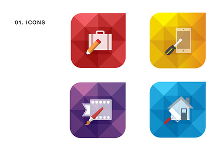 Geometric Icon Set for Web Design
