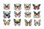 Watercolor Folk Butterflies Clipart, a Decorative Illustration by The Twin Lakes Studio (Thumbnail 4 of 9)