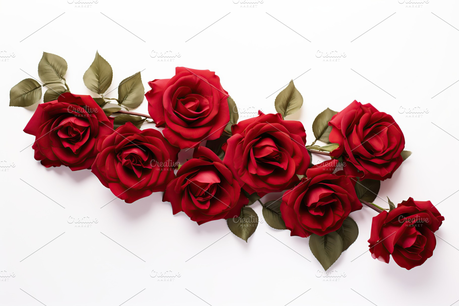 Red roses on white background, a Nature Photo by AlyaAnd