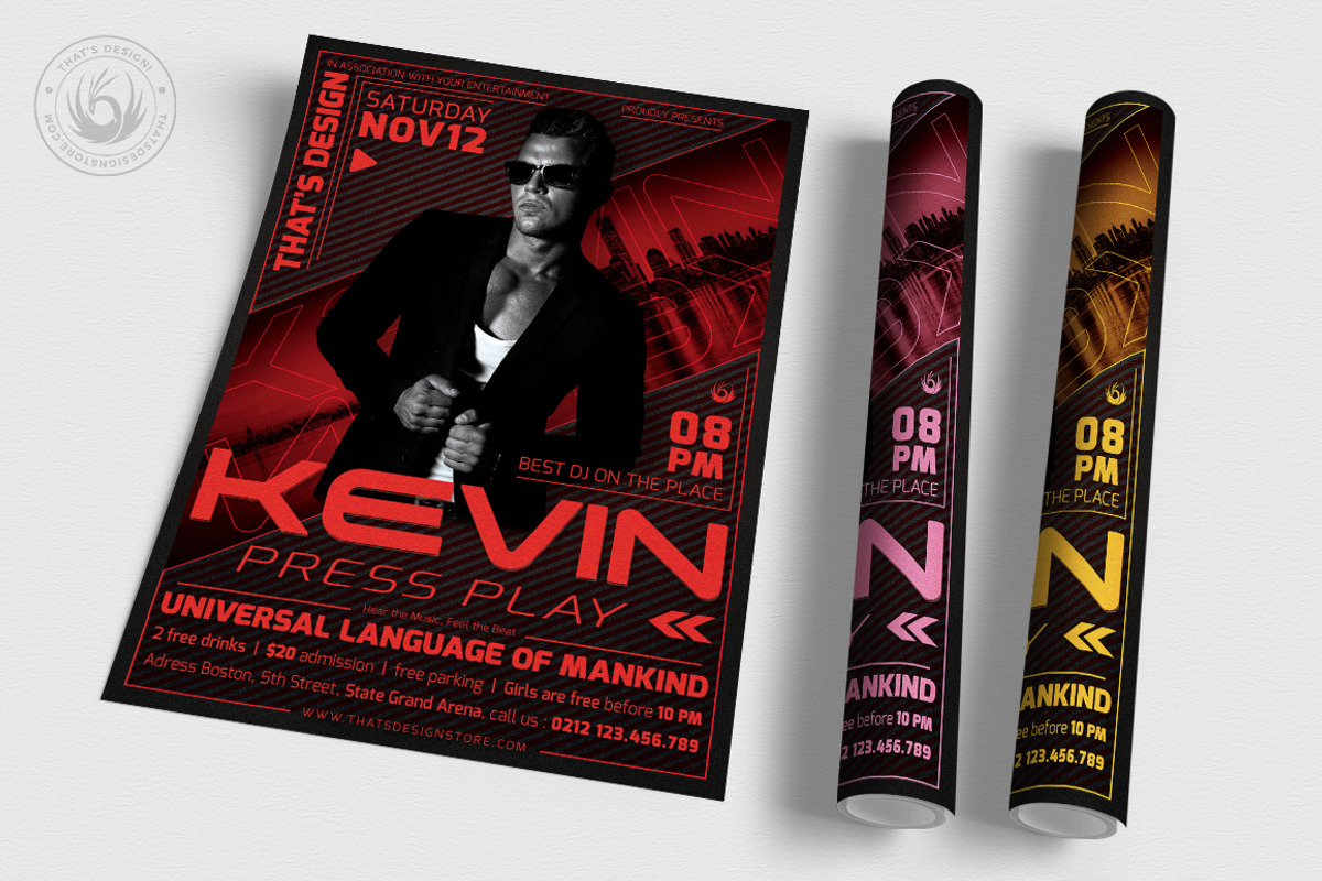 DJ Guest Flyer Template V3, a Flyer Template by ThatsDesignArt (Photo 3 of 9)