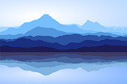 Blue Mountains and Sea. Vector., an Illustration by MSA-Graphics (Thumbnail 2 of 3)