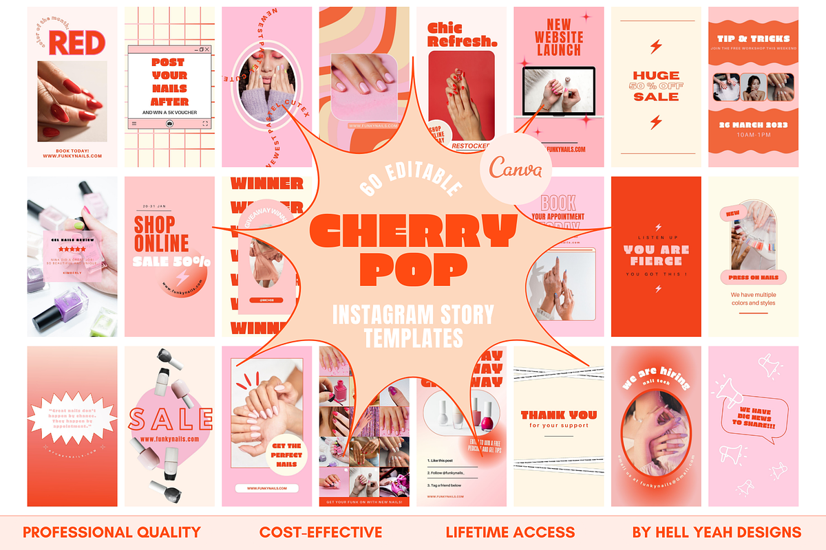 Cherry Instagram Story Templates, a Social Media Template by Hell Yeah Designs (Photo 1 of 8)