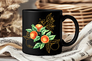Tangerines Watercolor collection, a Decorative Illustration by SashaKondr (Thumbnail 2 of 14)
