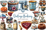 Vintage Baking Sublimation Clipart, an Illustration by SinaCreation (Thumbnail 1 of 5)