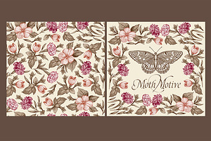 Butterfly Flowers Card Carnation Set