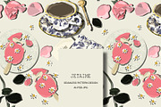 Food drink sweet modern table, a Pattern Graphic by Cotton Melon pattern Shop (Thumbnail 1 of 6)