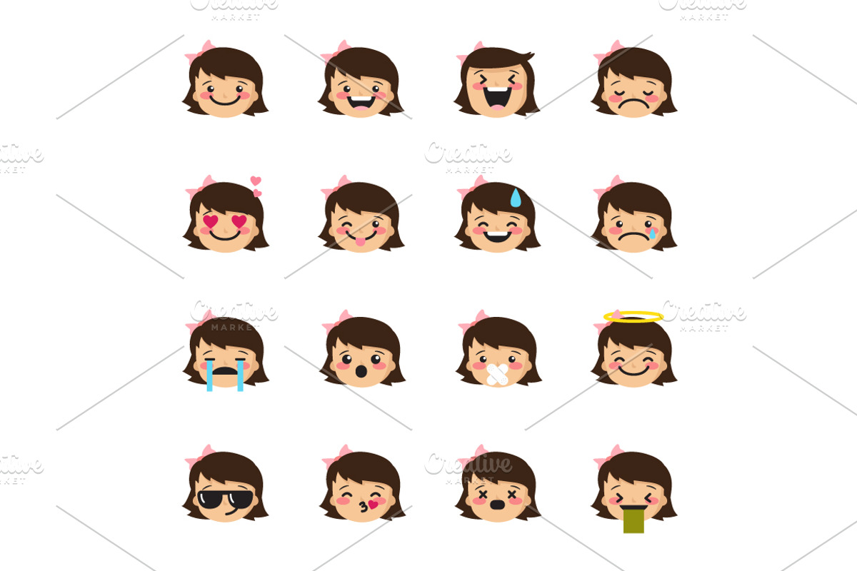 Little Cartoons. Boy&Girl Emoticons, a Person Illustration by Trapezoid (Photo 3 of 3)