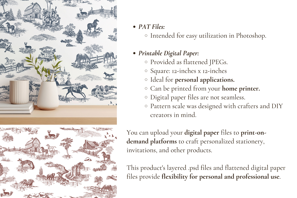 Kentucky Toile de Jouy Pattern, a Background Graphic by Hughes Studio (Photo 7 of 9)