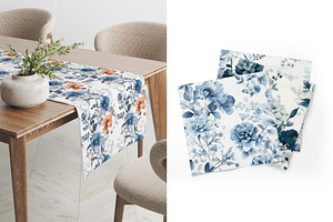 Romantic Blue Flowers Patterns