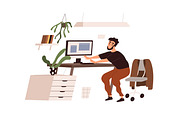 People do workout at workplace set, a Person Illustration by Good Studio (Thumbnail 4 of 9)