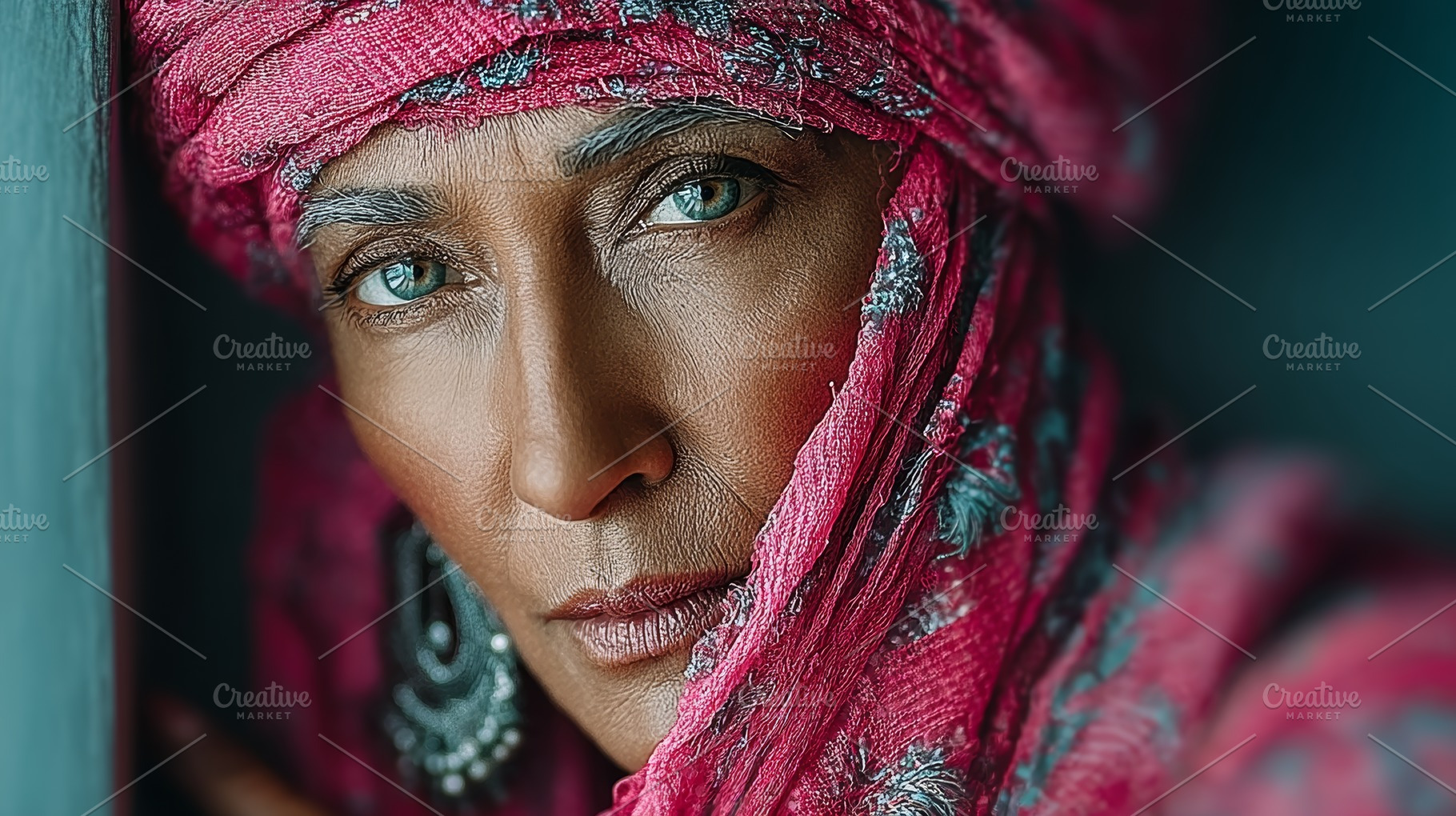 Indian senior woman portrait wearing pink turban and textured shawl with expres, a Photo by AS photostudio
