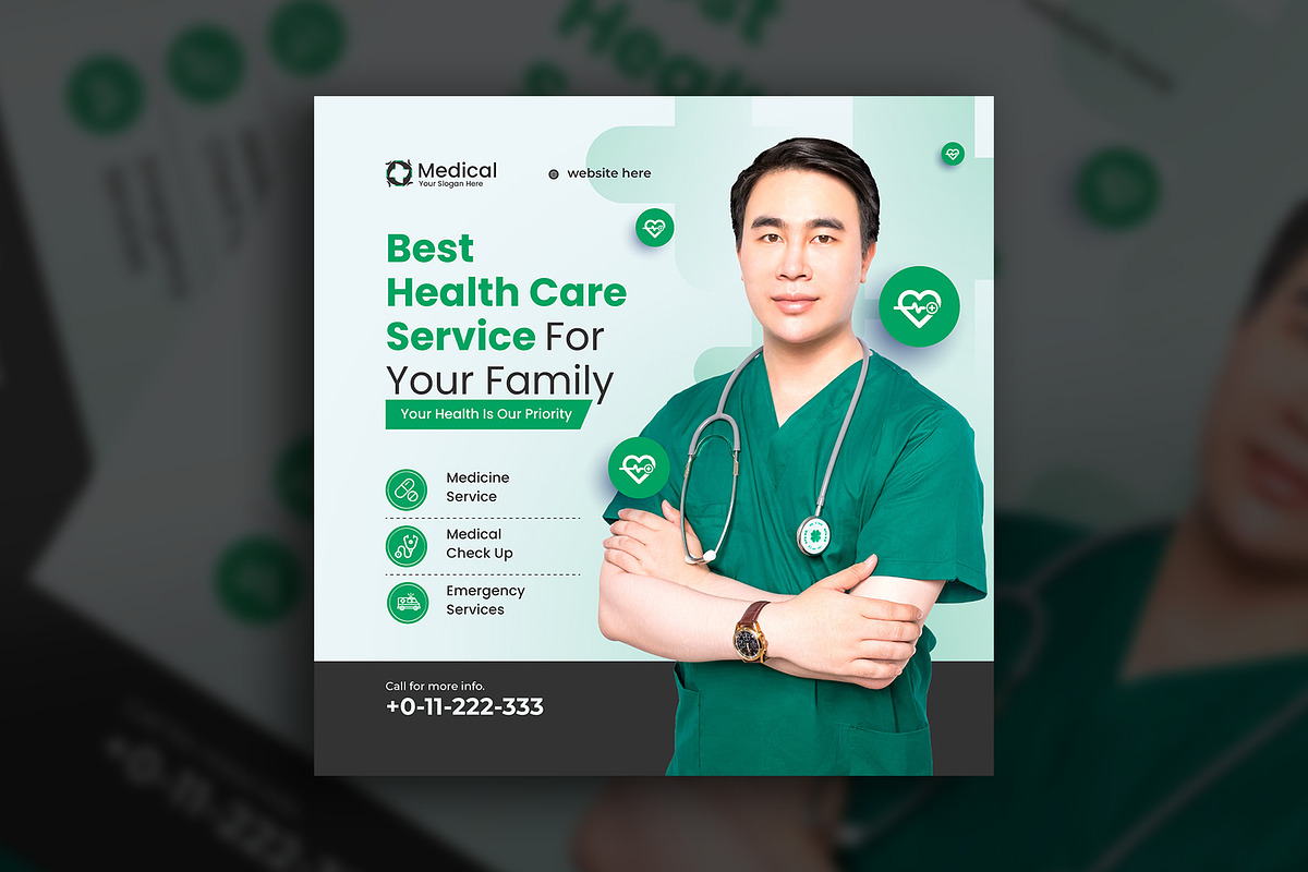 Healthcare medical social media post, a Social Media Template by Tanmoy Topu (Photo 5 of 11)