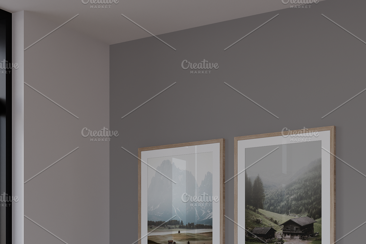 Double vertical frame mockup - 50x70, a Household Mockup by Hunny Badger (Photo 4 of 6)