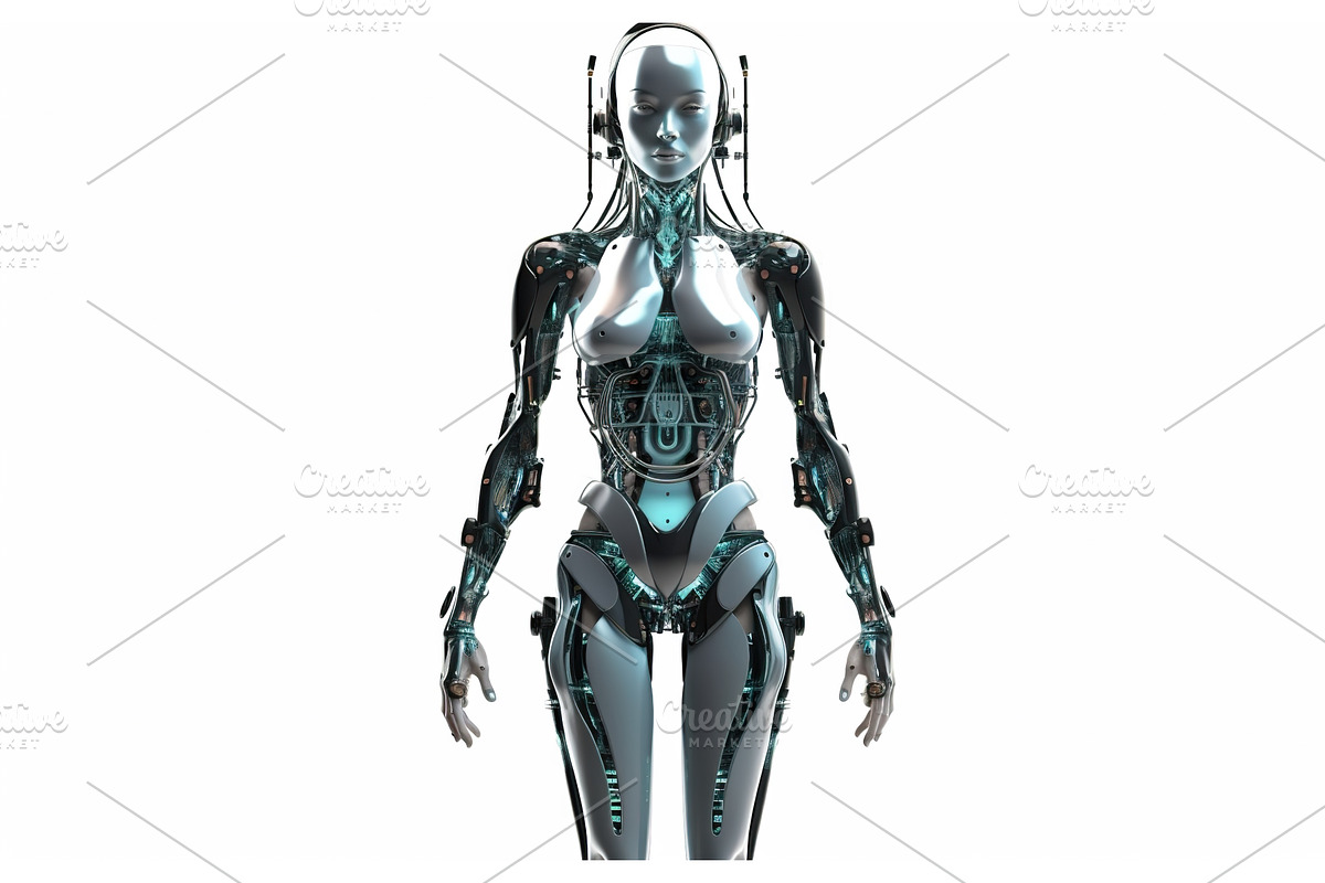 Close-up of a humanoid droid. Cyborg, a Graphic by Jyliana's shop