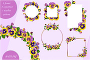 Pansies violets floral collection, an Illustration by EshaStudio (Thumbnail 2 of 8)