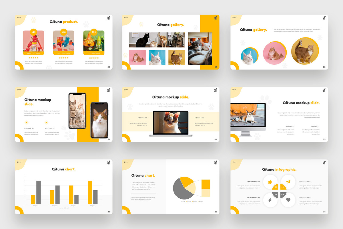 Qituna - Cat animal PowerPoint, a Presentation Template by BeadyLab (Photo 5 of 6)