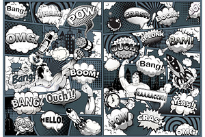 Retro comic book action scene, a Decorative Illustration by Yayasya