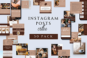 COFFEE INSTAGRAM POST TEMPLATES, a Social Media Template by Daring Digies (Thumbnail 2 of 9)
