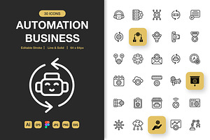 Automation Business Icons, an Icon by Spacepixel Creative