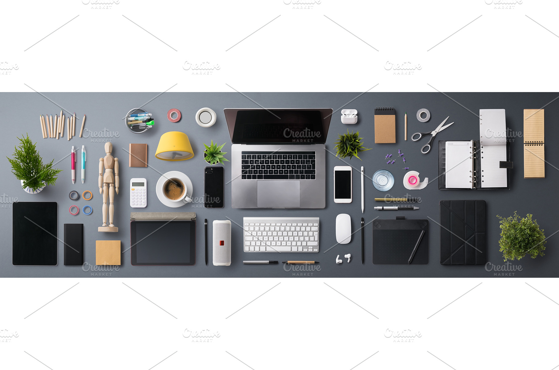 Flat lay top view office desk, a Technology Photo by HalfPoint ...