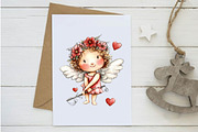 Whimsical Valentines Cupid Clipart, an Illustration by Design Market (Thumbnail 5 of 5)