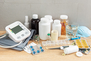 Medicine and medical supplies for healthcare and treatment, a Health & Medical Photo by Olena Rudo
