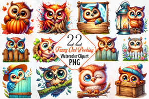 Funny Owl Peeking Clipart, an Animal Illustration by RobertsArt
