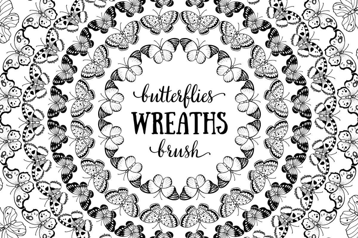 Butterflies pattern brushes set, a Brush Add-On by Floralis (Photo 1 of 5)