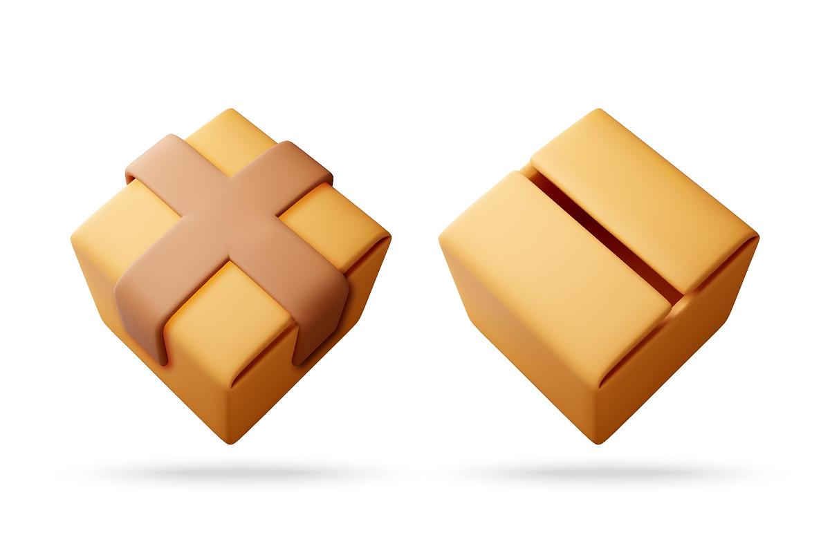 Two 3D rendered cartoonish delivery, an Object Illustration by Abscent (Photo 1 of 3)
