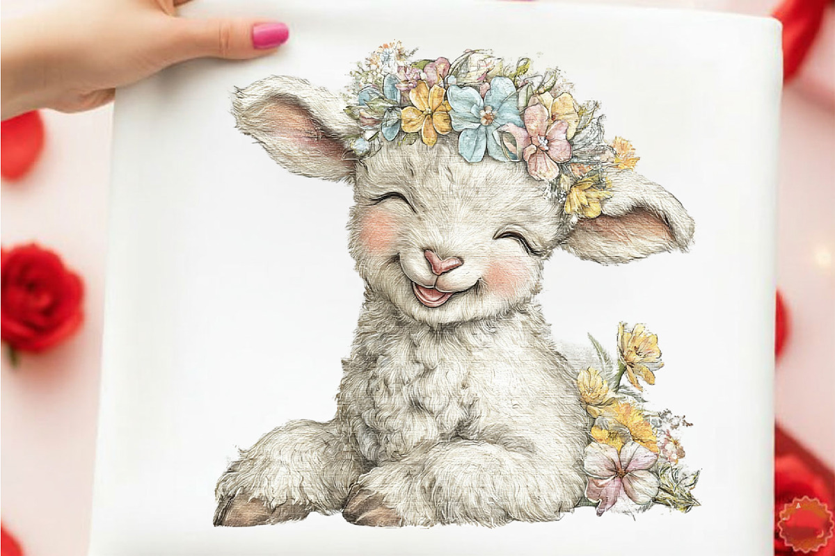 Whimsical Easter Sheep Clipart, an Illustration by designcity5 (Photo 5 of 5)