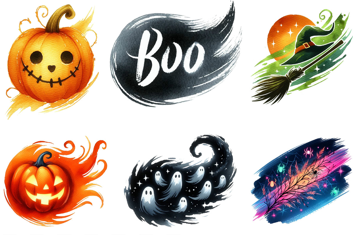 Brushstroke Halloween PNG Clipart, an Illustration by Designking (Photo 3 of 4)