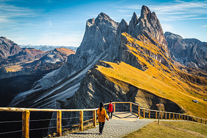Beautiful viewpoint with hikers, a Nature Photo by Alpine Dreams