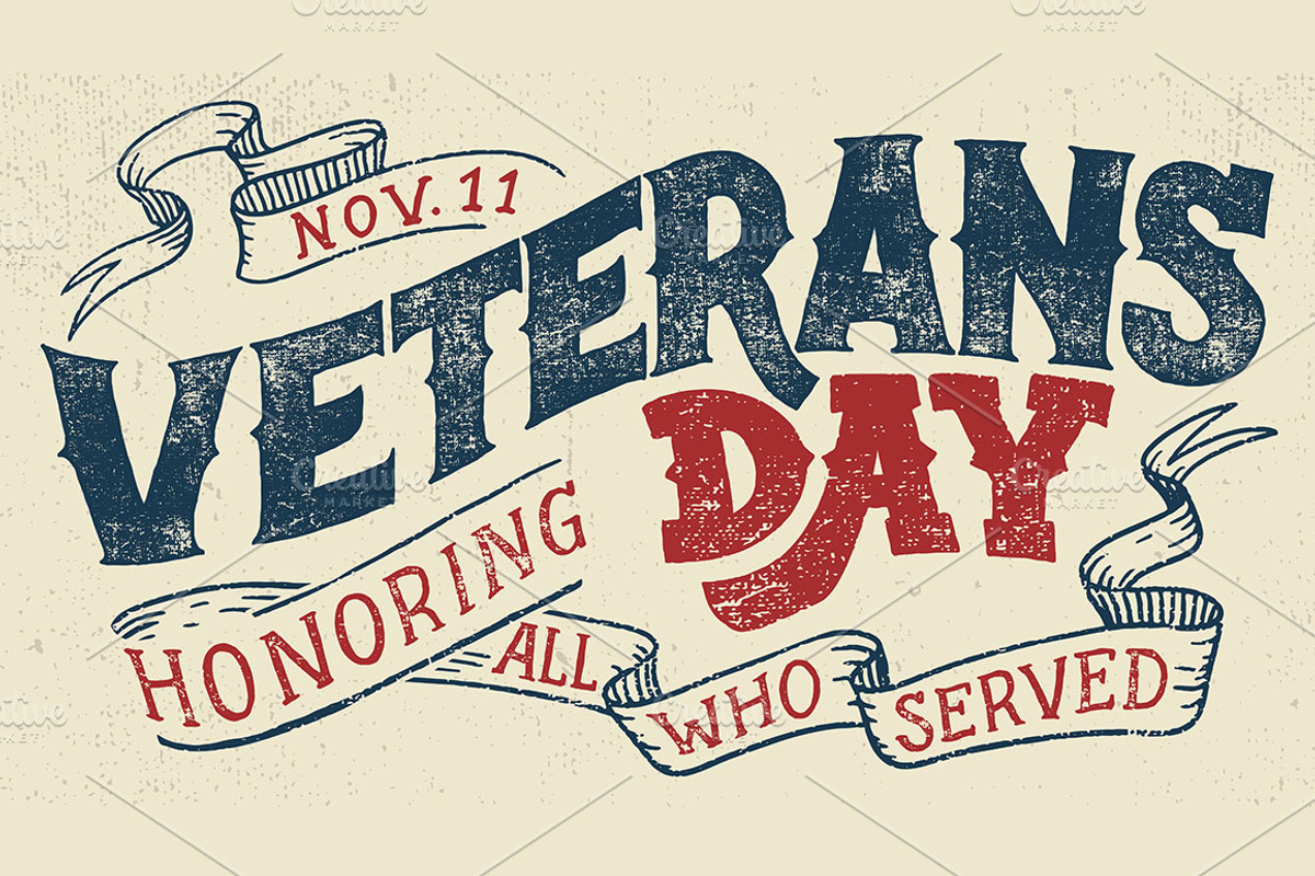 Veterans Day Retro Poster, a Texture Illustration by Paul Lesser